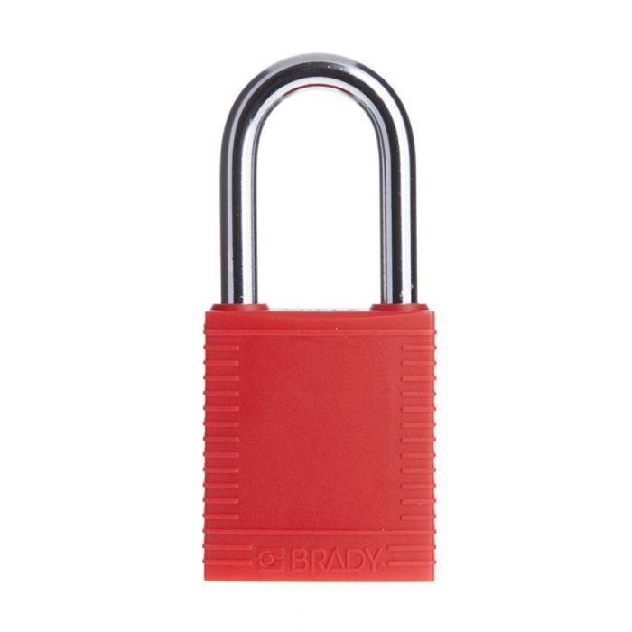 Brady Steel Shackle Safety Plus Padlock Red