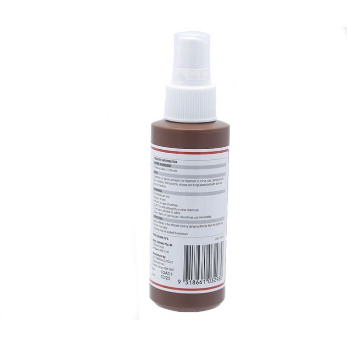 Brady Supadine Povidone Iodine Spray 100ml - AIMS Industrial Supplies
