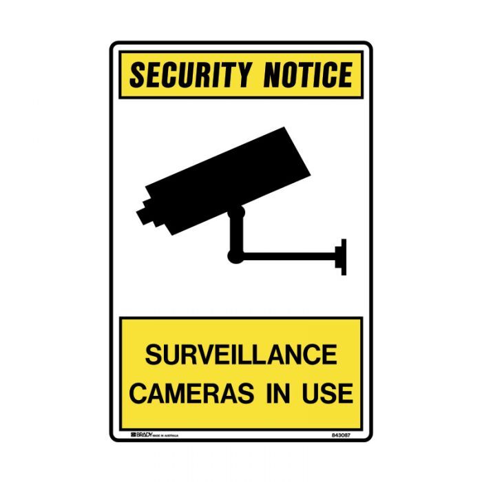 Brady Surveillance Camera Sign - Surveillance Cameras In Use - AIMS Industrial Supplies