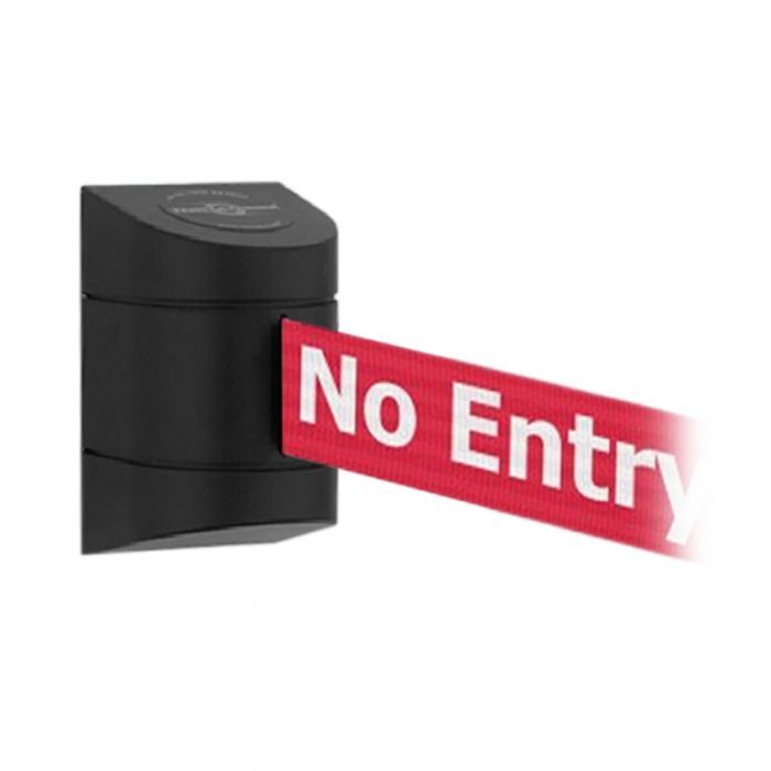 Brady Tensabarrier Wall Mount Barrier Black W/ Webbing - AIMS Industrial Supplies