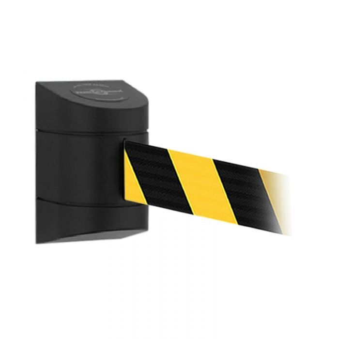 Brady Tensabarrier Wall Mount Barrier Black W/ Webbing - AIMS Industrial Supplies