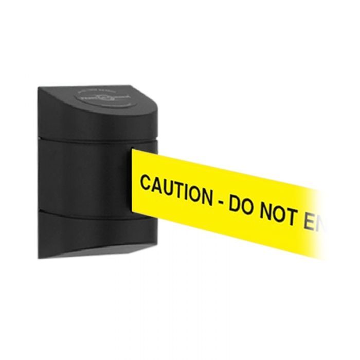Brady Tensabarrier Wall Mount Barrier Black W/ Webbing - AIMS Industrial Supplies