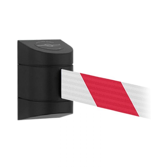 Brady Tensabarrier Wall Mount Barrier Black W/ Webbing - AIMS Industrial Supplies