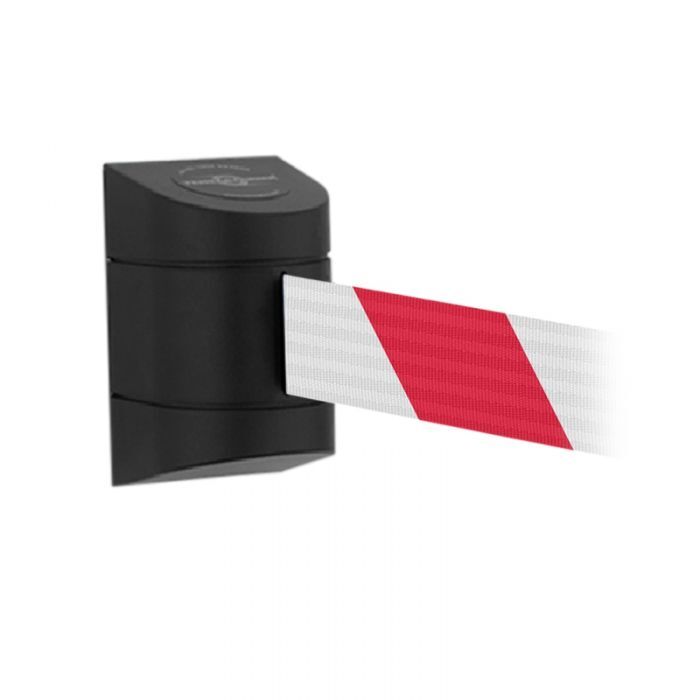 Brady Tensabarrier Wall Mount Barrier Black W/ Webbing - AIMS Industrial Supplies
