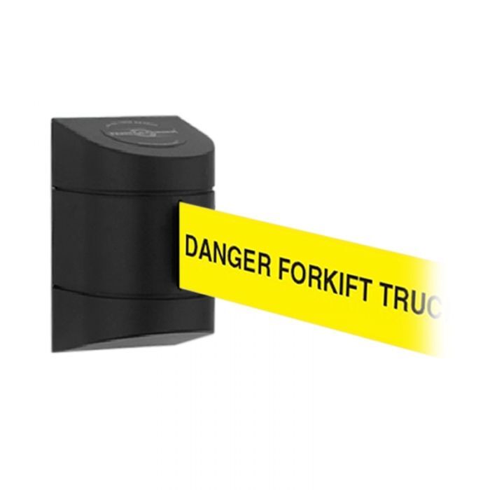 Brady Tensabarrier Wall Mount Barrier Black W/ Webbing - AIMS Industrial Supplies
