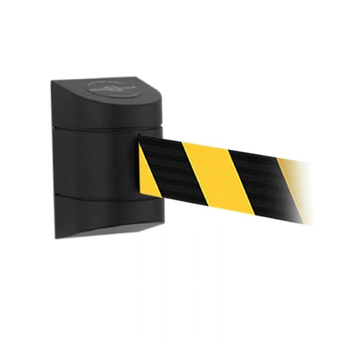 Brady Tensabarrier Wall Mount Barrier Black W/ Webbing - AIMS Industrial Supplies