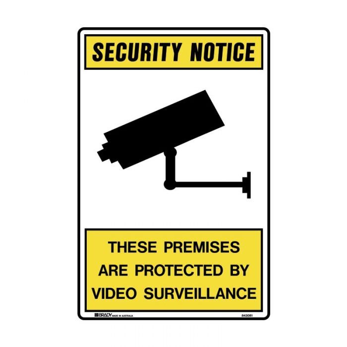Brady These Premises Are Protected By Video Surveillance 110 x 150mm Self-Adhesive Vinyl 5/Pack