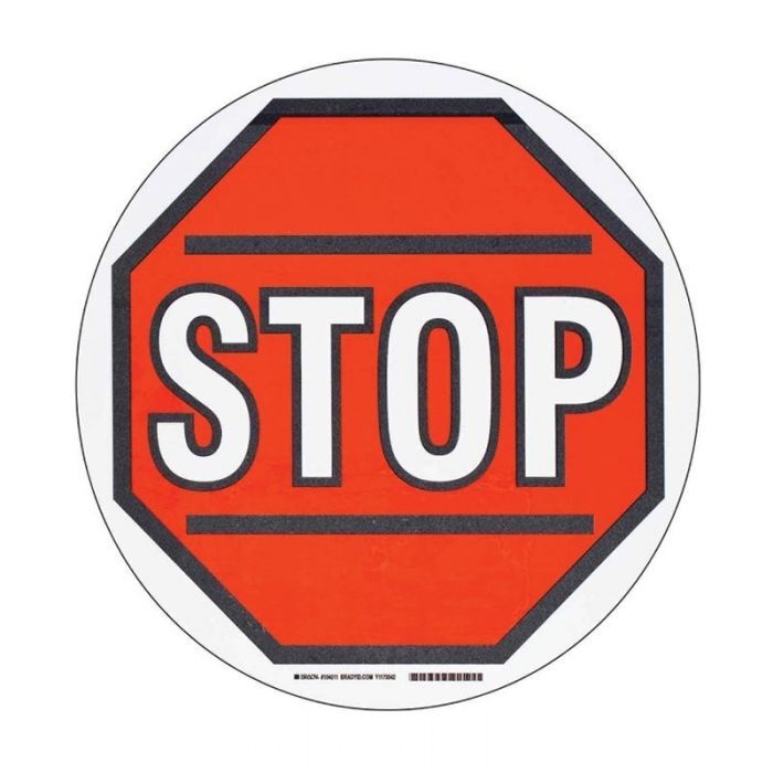 Brady Toughstripe Floor Sign - 430mm Diameter - AIMS Industrial Supplies