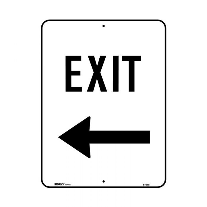 Brady Traffic Site Safety Sign - Exit Arrow Left 450 x 600mm C2 Ref Al
