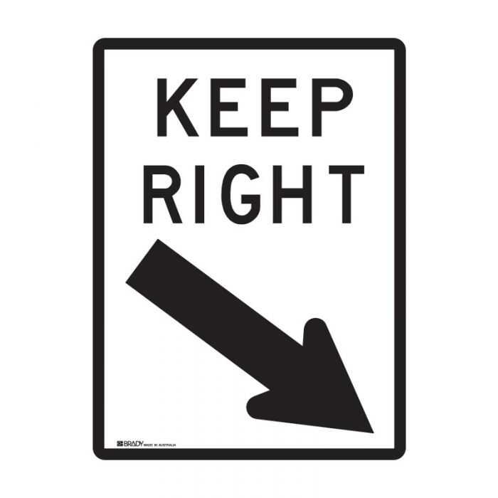Brady Traffic Site Safety Sign - Keep Right - AIMS Industrial Supplies