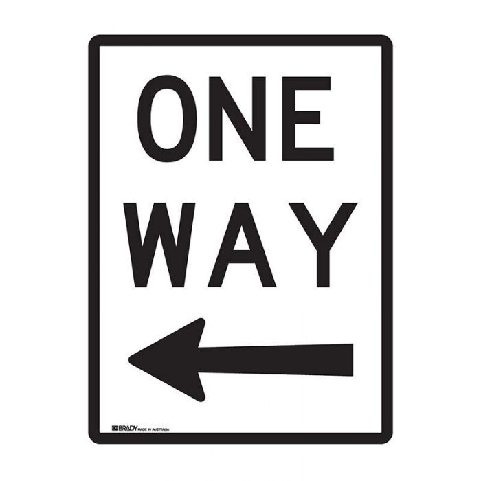 Brady Traffic Site Safety Sign - One Way Arrow Left - AIMS Industrial Supplies