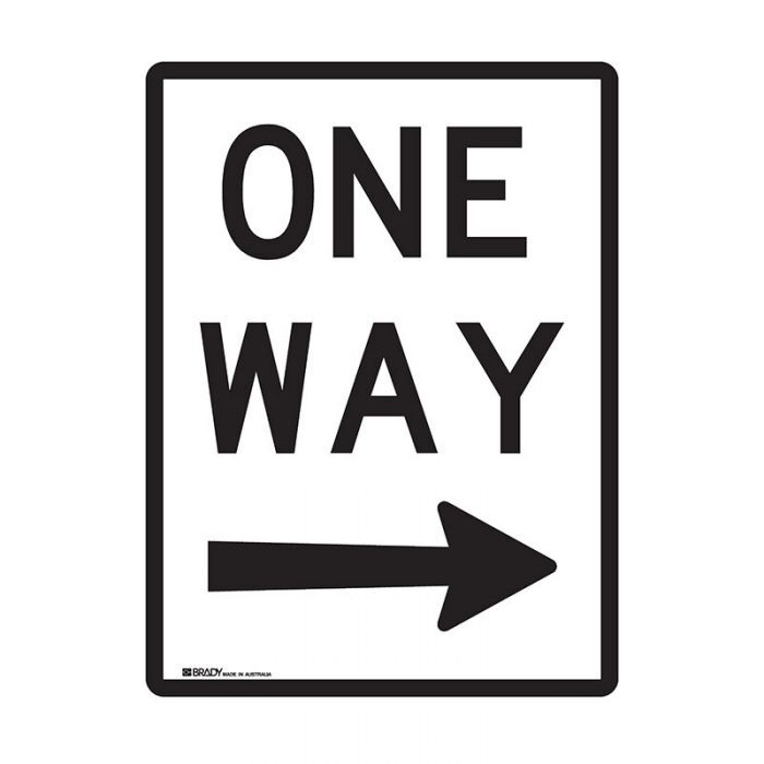 Brady Traffic Site Safety Sign - One Way Arrow Right 450 x 600mm C1 Ref Al