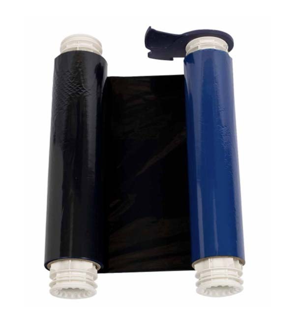 Brady Two Colour 355mm Long Panel Ribbon 158mm x 60.9m - Black/Blue