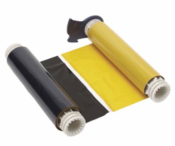 Brady Two Colour203mm Long Panel Ribbon 158mm x 60.9m - Black/Orange