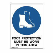 Brady UltraTuff Sign - Foot Protection Must Be Worn In This Area - AIMS Industrial Supplies