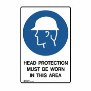 Brady UltraTuff Sign - Head Protection Must Be Worn In This Area - AIMS Industrial Supplies