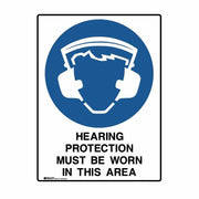 Brady UltraTuff Sign - Hearing Protection Must Be Worn On This Site - AIMS Industrial Supplies