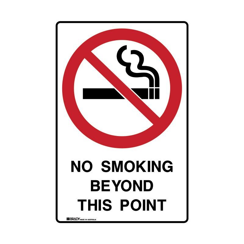 Brady UltraTuff Sign - No Smoking Beyond This Point - AIMS Industrial Supplies