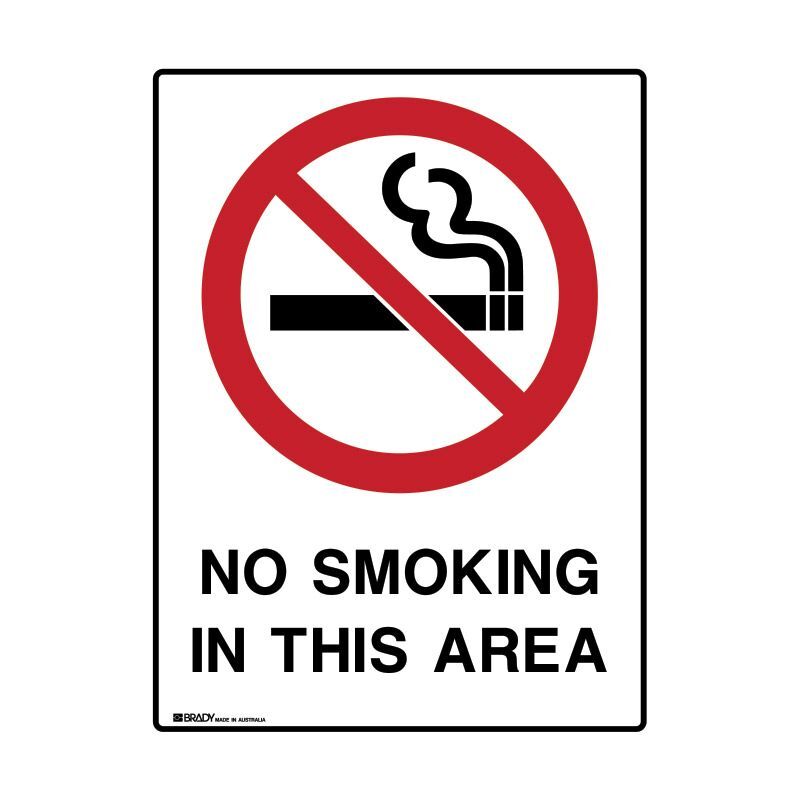Brady UltraTuff Sign - No Smoking In This Area - AIMS Industrial Supplies