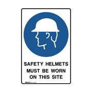 Brady UltraTuff Sign - Safety Helmets Must Be Worn On This Site - AIMS Industrial Supplies