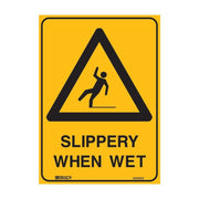 Brady UltraTuff Sign - Slippery When Wet - AIMS Industrial Supplies