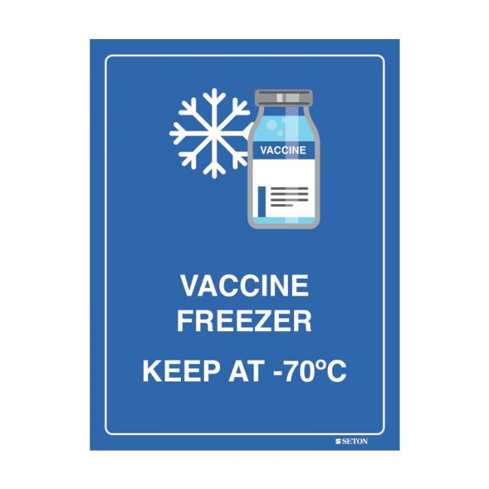 Brady Vaccine Freezer Sign - AIMS Industrial Supplies