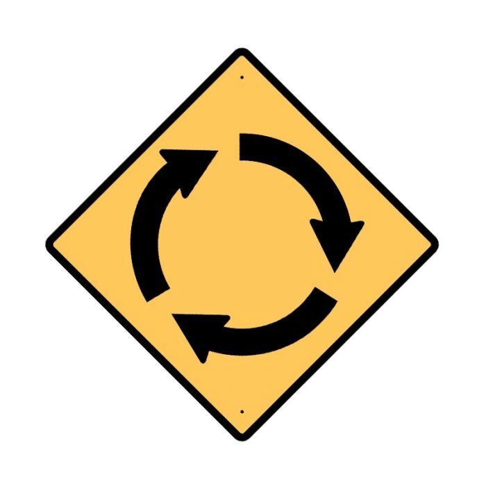 Brady Warning Roundabout Symbol 600 x 600mm C1 Ref Aluminium