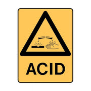 Brady Warning Sign - Acid 180 x 250mm Self-Adhesive Vinyl