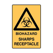 Brady Warning Sign - Biohazard Sharps Receptacle - AIMS Industrial Supplies
