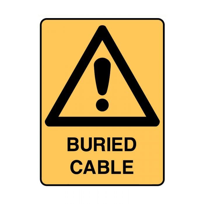Brady Warning Sign - Buried Cable 250 x 180mm Self-Adhesive Vinyl