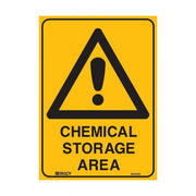 Brady Warning Sign - Chemical Storage Area - AIMS Industrial Supplies