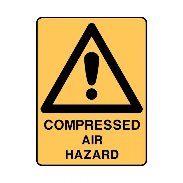 Brady Warning Sign - Compressed Air Hazard 250 x 180mm Self-Adhesive Vinyl