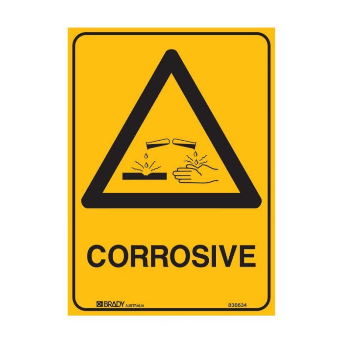 Brady Warning Sign - Corrosive - AIMS Industrial Supplies