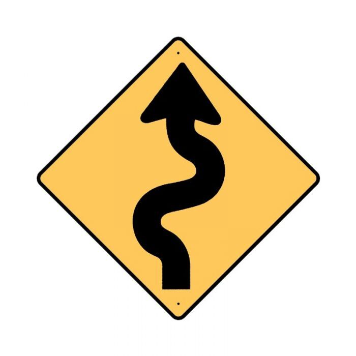 Brady Warning Winding Road Symbol 600 x 600mm C1 Ref Aluminium