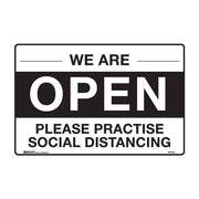 Brady We Are Open Please Practise Social Distancing - AIMS Industrial Supplies