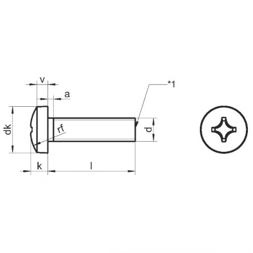 BSW Phillips Pan Head (Machine) Screw - 304 Stainless Steel - AIMS Industrial Supplies