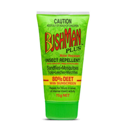 Bushman Plus Water Resistant Insect Repellent 80% Deet With Sunscreen 75g1