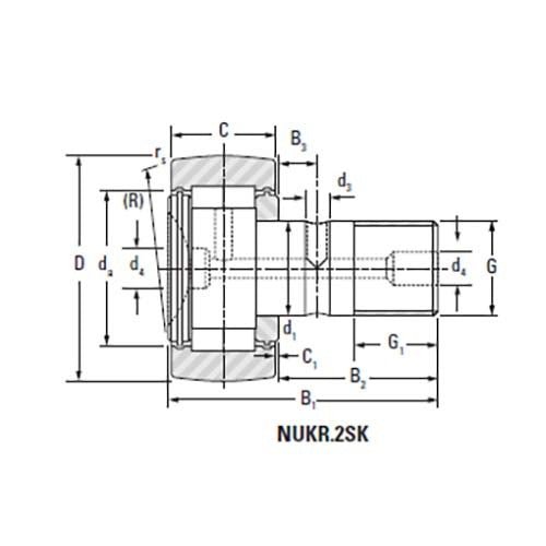 Cam Follower Cylindrical Roller Hex Crowned Outer Ring - AIMS Industrial Supplies