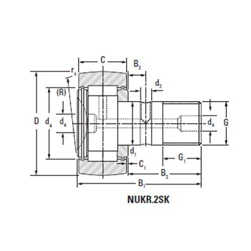 Cam Follower Cylindrical Roller Hex Crowned Outer Ring2