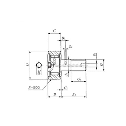 Cam Follower Full Complement Cylindrical Outer Ring - CR2