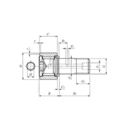 Cam Follower Full Complement Cylindrical Outer Ring - CRH - AIMS Industrial Supplies
