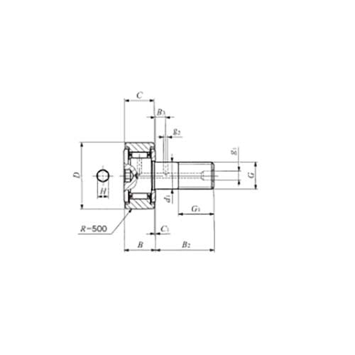 Cam Follower Hex 2RS Crowned Outer Ring - CR8 - 1BUUR - AIMS Industrial Supplies