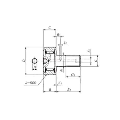 Cam Follower Hex 2RS Cylindrical Outer Ring - CR10-1BUU2