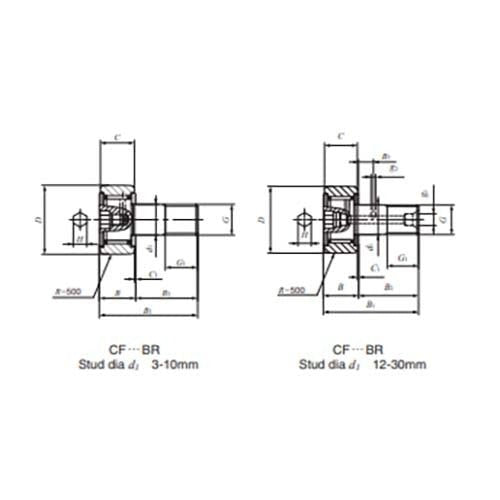 Cam Follower Stainless Steel 2RS Crowned Outer Ring - AIMS Industrial Supplies
