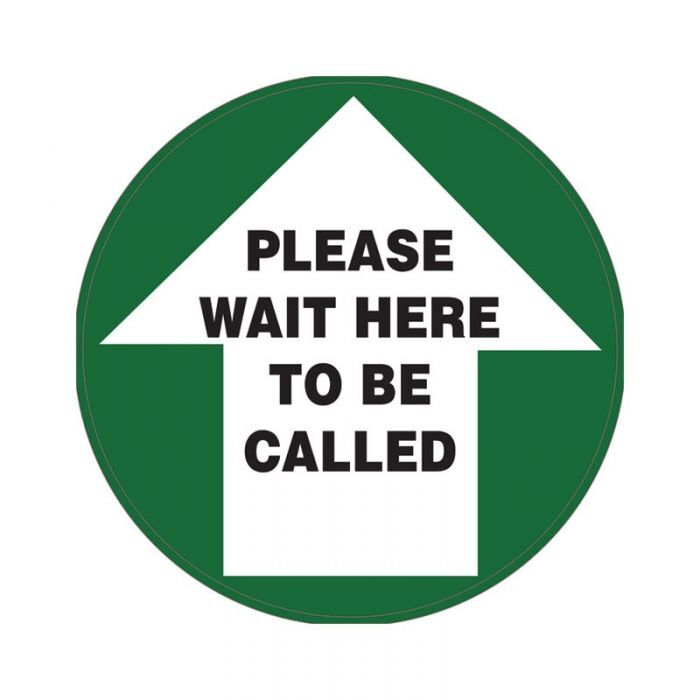 Carpet Floor Marking Sign - Please Wait Here To Be Called 300mm Self Adhesive Vinyl