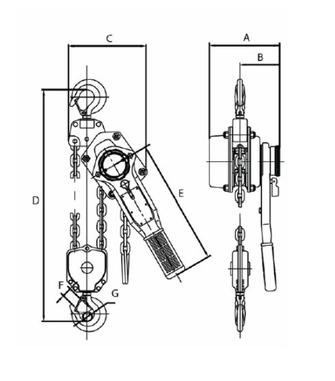 Challenger 6.3 Tonne (6300kg) Lever Block Gen II x 1.5m - AIMS Industrial Supplies