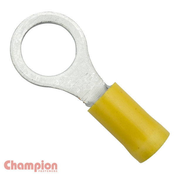 Champion 53-10 Crimp Terminal Ring 10mm Yellow - 100/Pack1