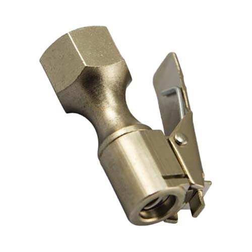 Champion Airline Air Tyre Chuck Clip Type 1/4" Female Brass/Steel - Pack of 3 - AIMS Industrial Supplies