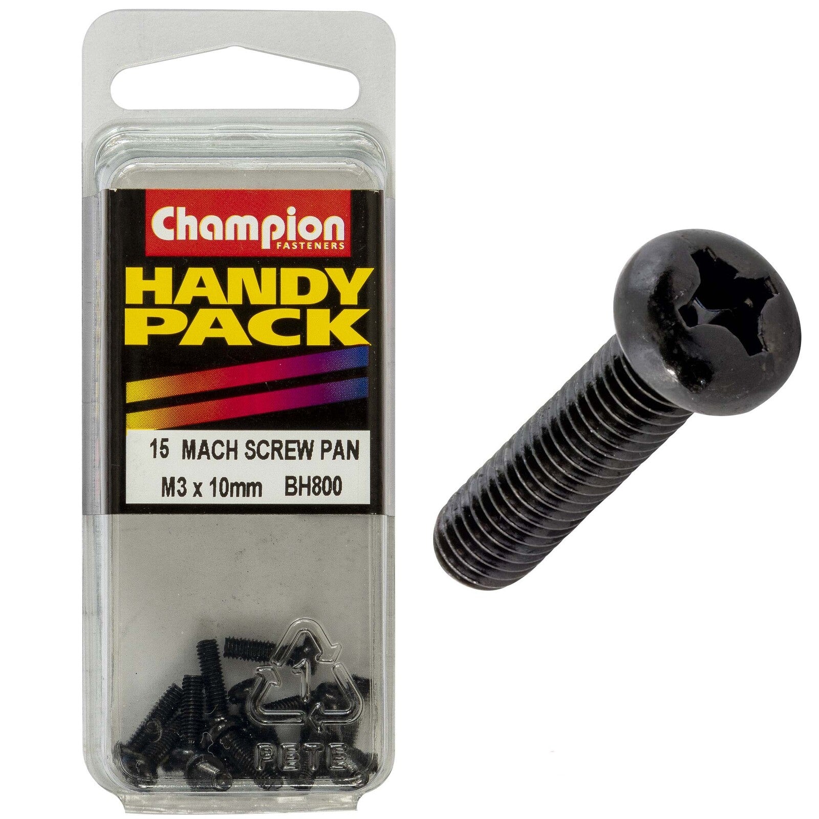 Champion Black Machine Screw -Zinc Plated (BH)1