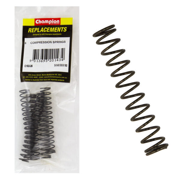 Champion C102-26 Compression Spring 95 x 16 x 1.6mm - 6/Pack